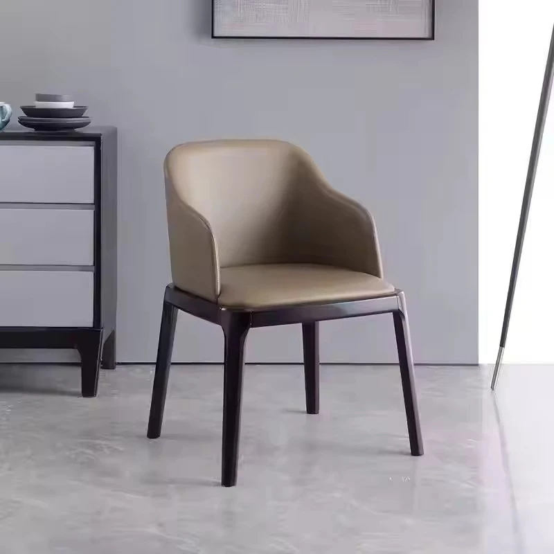ash wood leather restaurant dining chair with arms(1)